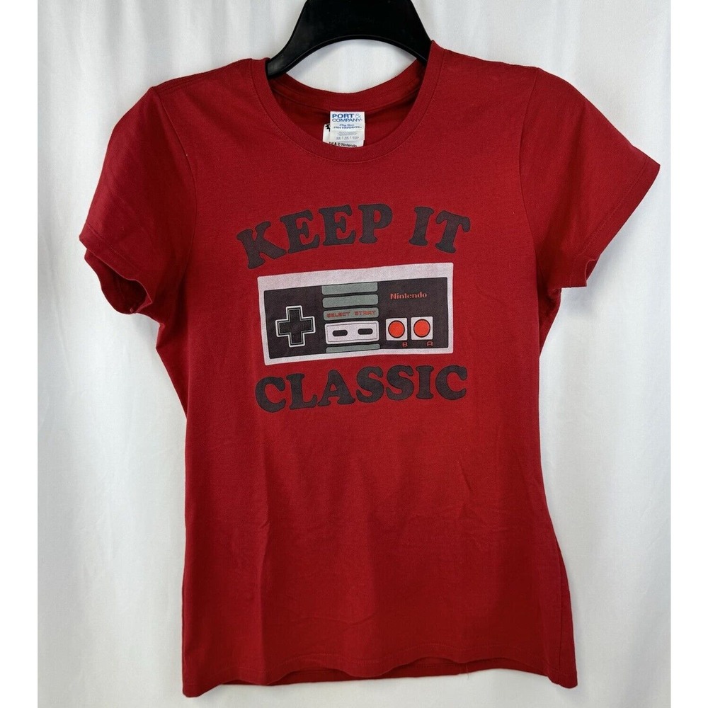 Women's Graphic T-Shirt with Nintendo Controller Size XS Port Company Nice!